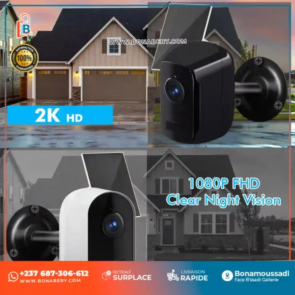 Caméra de Surveillance Solaire Intelligente 2K HD WIFI CCTV