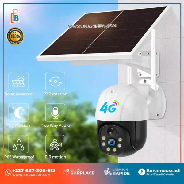 Caméra de Surveillance Solaire V380 Pro 3MP | Wifi & 4G | PTZ & Vision Nocturne