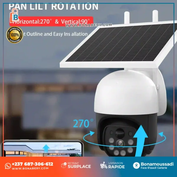 Caméra de Surveillance Solaire V380 Pro 3MP | Wifi & 4G | PTZ & Vision Nocturne