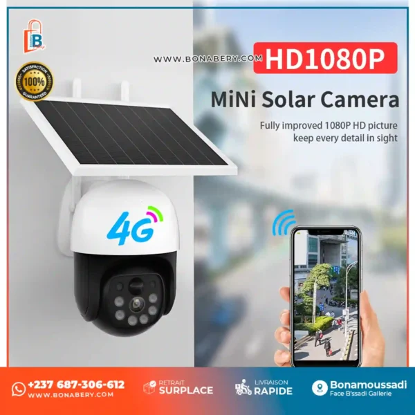 Caméra de Surveillance Solaire V380 Pro 3MP | Wifi & 4G | PTZ & Vision Nocturne